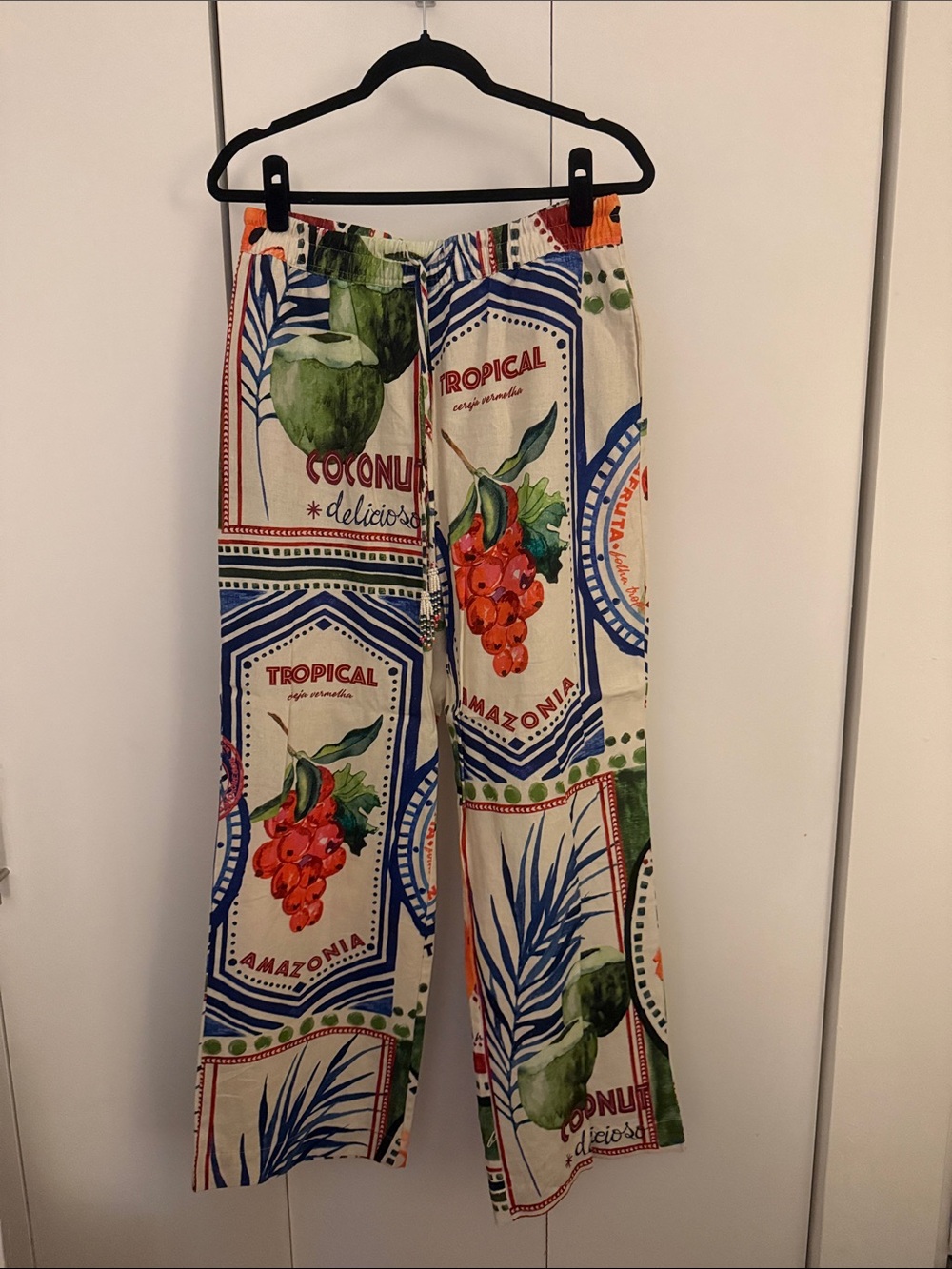 Rachel Zoe Tropical Print Wide-Leg Pants and Button Down Set - Picture 5 of 7